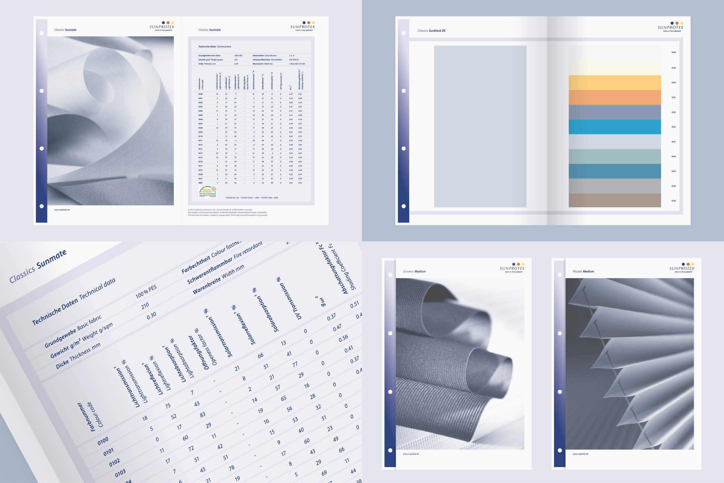 Corporate Design Mediengestaltung Sonnenschutz-Textilien